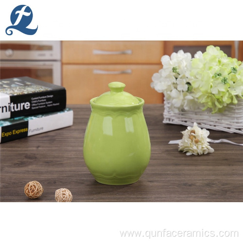 Wholesale Custom Green Ceramic Food Storage Canister